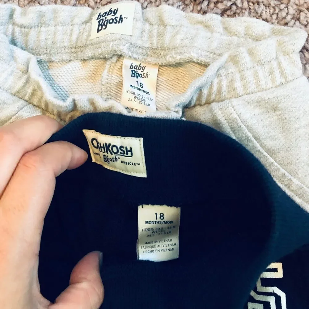 Oshkosh sweatpants set Navy and Gray 18mo